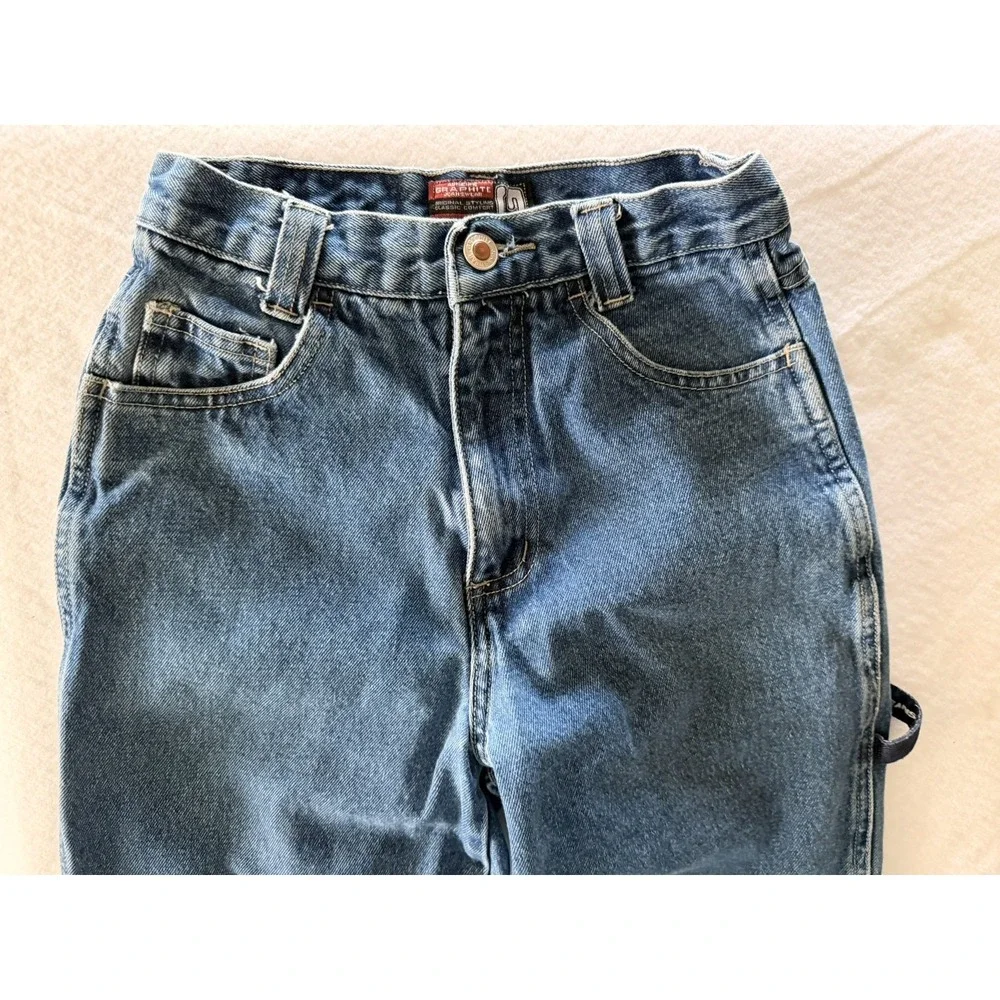 Vintage 90's Authentic Graphite Jeanwear Boys Denim Carpenter Size 10